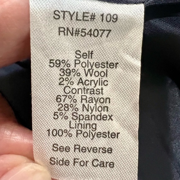 CAbi Blue Flocked Jacquard Single Button Blazer Jacket Women’s 12 - Picture 10 of 12